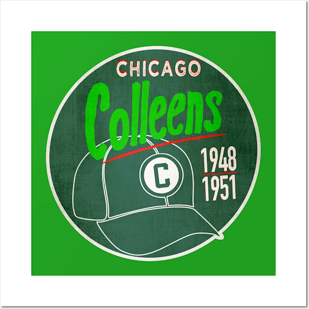 Chicago Colleens • AAGPBL Hat • Chicago, Illinois Wall Art by The MKE Rhine Maiden